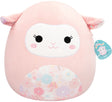 Jazwares Squishmallows – großer Plüsch (Lala – rosa Lamm mit Blumendruck auf Bauch und Ohren) – 40 cm Plüsch