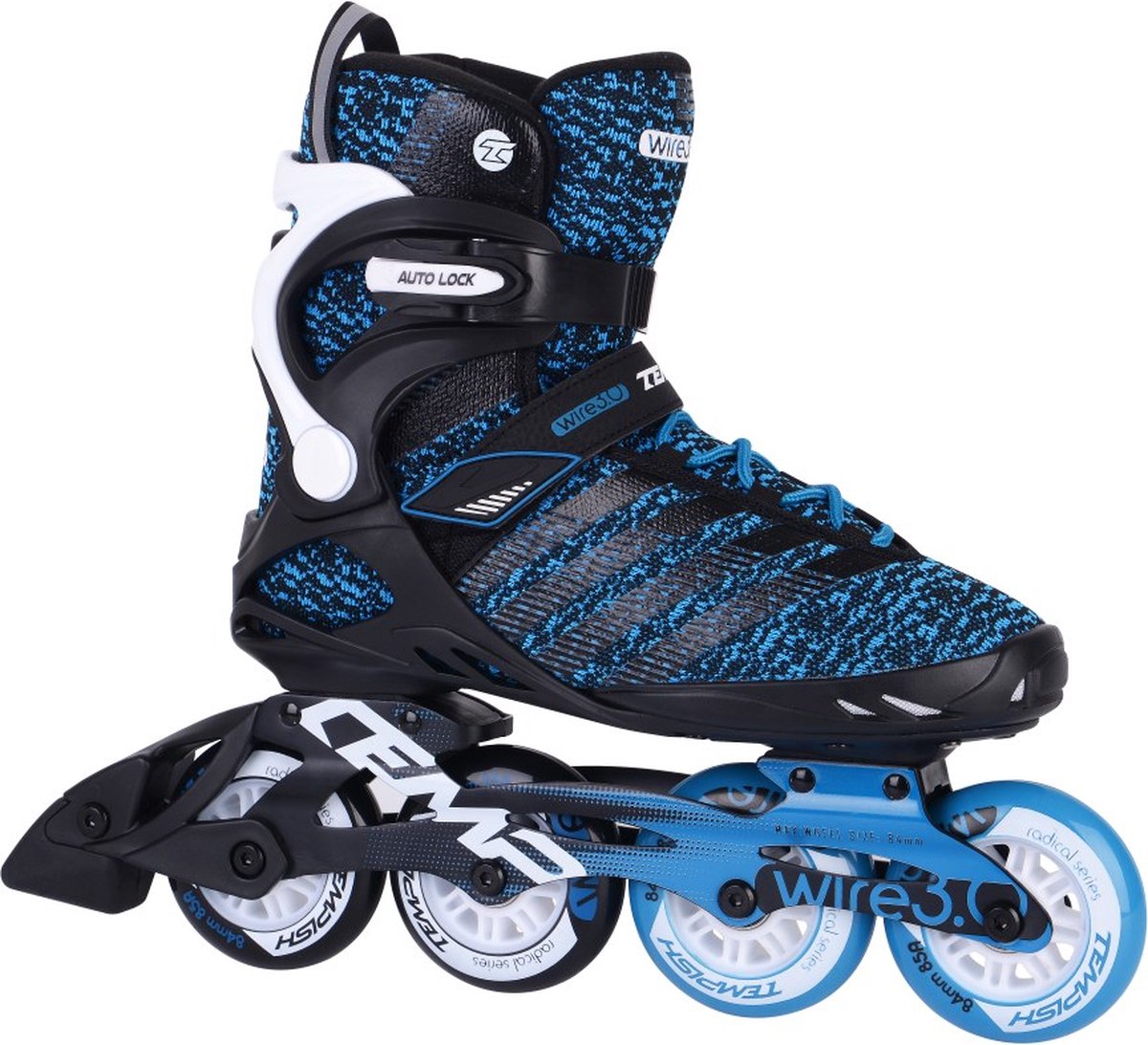 Tempish Wire 3.0 84 Inline-Skates – 4x84mm Rollen – Fitness-Inline-Skates – Schwarz Blau – Größe 42