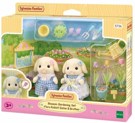 Sylvanian Family 5736 Gartenset Blumen Lop Rabbit Bruder Schwester