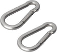 Proplus karabijnhaak - rvs - 8 x 80 mm - 2 stuks - chroom