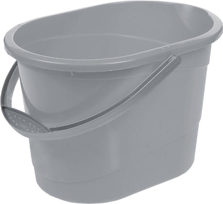 Keeeper zware grijze ovale emmer van 13 liter