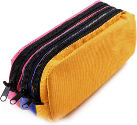 Kangaro-Stiftetui – rechteckig – 3 Fächer – 25 x 9 x 11 cm – orange-blau-fuchsia