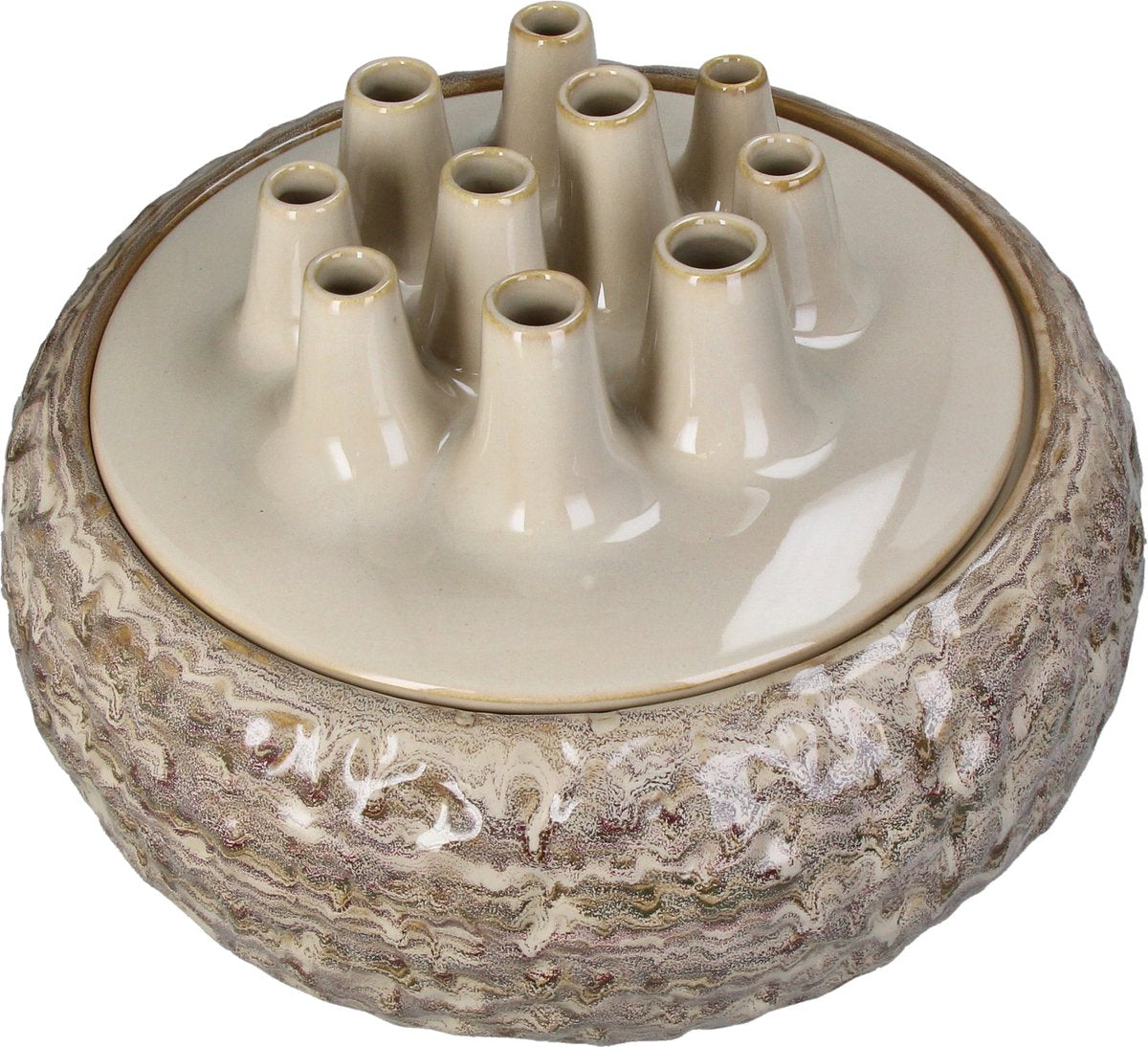 Hd collection vaas aardewerk zand 35,5x35,5x25cm