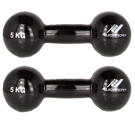 Rucanor dumbbells 5 kg 2 stuks zwart
