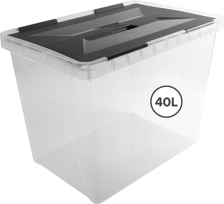 Sunware Onyx Aufbewahrungsbox 40l transparent anthrazit