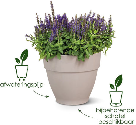 Elho vibia campana rond 30 - bloempot voor buiten met afwateringsgaten - 100% gerecycled plastic - ø 29.8 x h 25.8 cm - esdoorn paars