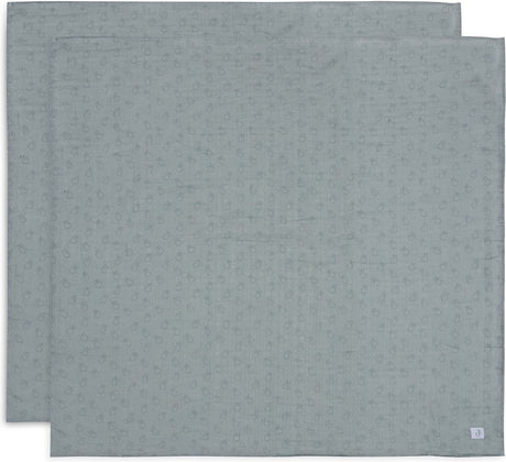 Jollein x Miffy – hydrophiles Tuch groß 115 x 115 cm – Wickeltuch – weiche Baumwolle – 2 Stück – Miffy-Silhouetten meergrün