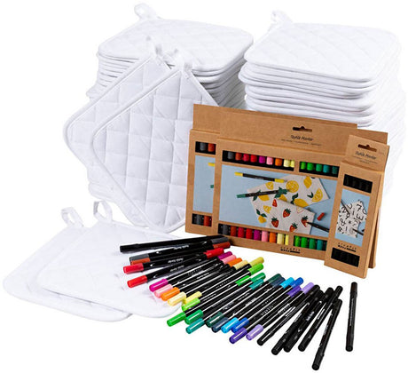 Easykit https: www.cchobby.nl Gruppenset-Topflappen-mit-Stiften-schwarz-weiß-1-Set