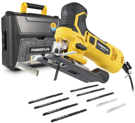 Powerplus elektrische Stichsäge powbox030 – 750-W-Sägemaschine – 3000 min-1 – Werkzeuge mit 10 Zubehörteilen.