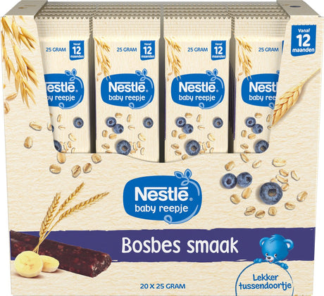 Nestlé Baby-Fruchtriegel Blaubeere – Snack – mit Fruchtmüsli – Babynahrung ab 12 Monaten – 20 Riegel