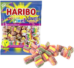 Haribo rainbow pixel f!zz – Saure Bonbons in Fruchtgeschmack – 1-kg-Beutel
