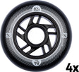 Nijdam inline skate wielen set - 84x24 mm - 4st - black zwart