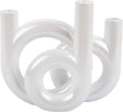 Present time kandelaar rings medium - wit - 18x12x20cm - scandinavisch - polyresin
