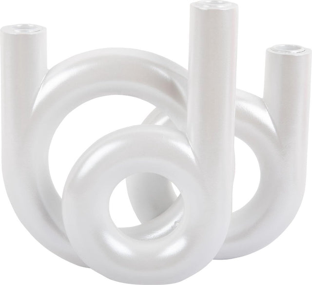 Present time kandelaar rings medium - wit - 18x12x20cm - scandinavisch - polyresin