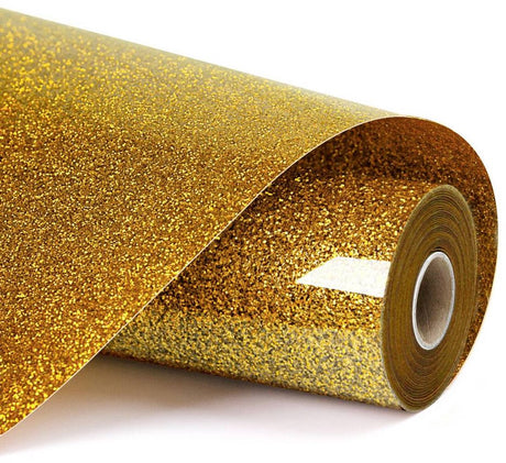 Loklik Wärmetransfer-Vinyl-Glitzer – golden – 30,5 x 90 cm