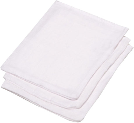 Meyco Baby-Uni-Waschlappen – 3er-Pack – hydrophil – weiß – 20 x 17 cm