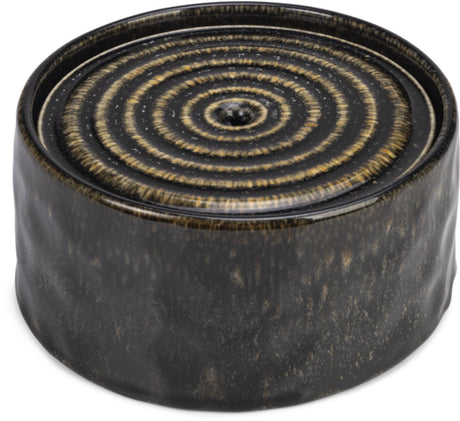 Designed by lotte drinkfontein kat jace - waterfontein kat - met filter - keramiek - zwart - 20x20x10 cm - 1,05 l