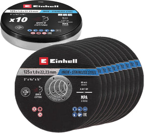 Einhell 711442 doorslijpschijfset 125 mm 10 stuk(s) metaal, rvs, staal, blik