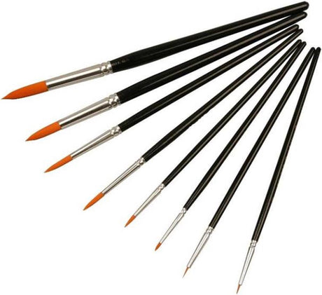 Creativ Company Gold Line Pinsel, Größe 0+1+2+4+8+12+18+22, L: 16,5-21 cm, B: 1-8 mm, rund, 8 Stück 1 Box