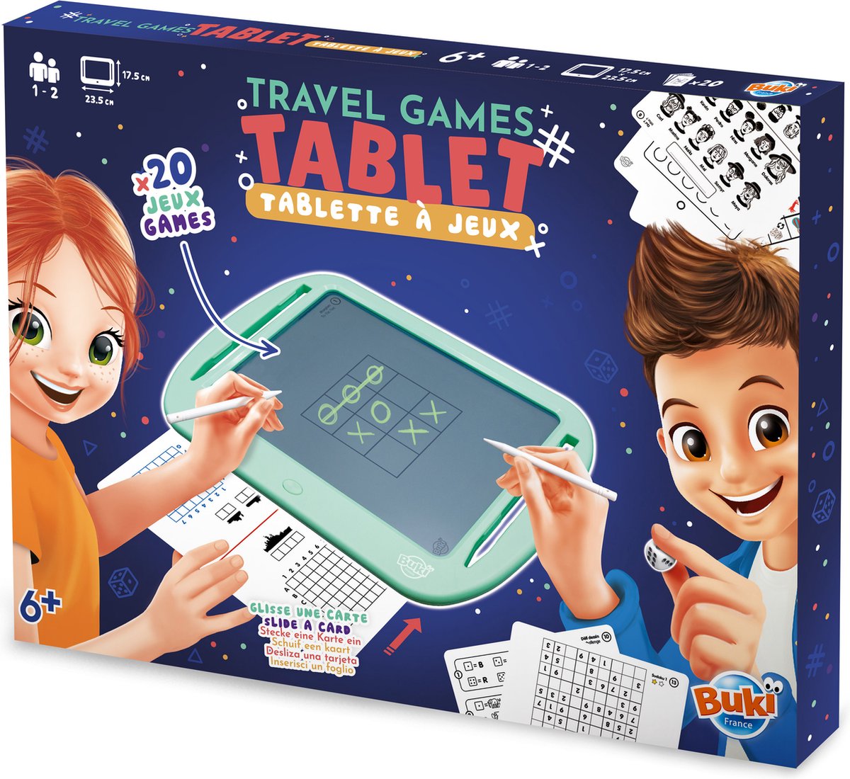 Buki France Buki – Schreibtafel mit 20 Brettspielen – Reisespiele
