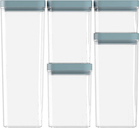 Curver Kara Vorratskanister – Set 0,5l + 2x1,2l + 1,8l + 2,4l – Türkisblau