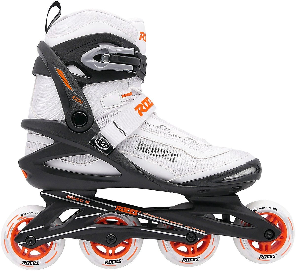 Roces Icon X 80 Inline Skates - Inlineskates - Weiß Orange - Größe 38