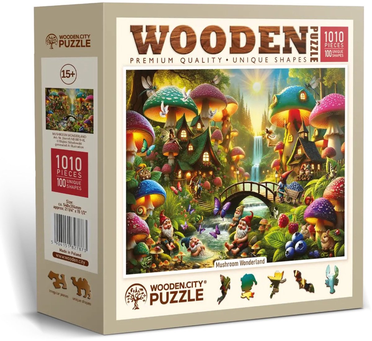 Holzstadt wood.city Holzpuzzle Pilzwunderland 1000 Teile Fantasie.
