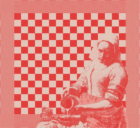 Ddddd Geschirrtuch Milchmädchen 60 x 65 rot | 6 Stück