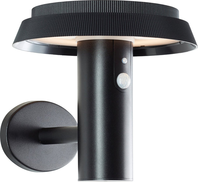 Brilliant Alvero – Außenwandleuchte – LED 4 W – Solar – 500 lm – 3000 K – IP44 – Schwarz