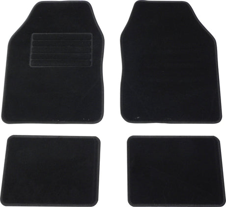 Carpoint mattenset malibu - 4 delig - 2 voormatten - 2 achtermatten - antislip onderkant - verstevigd hakstuk - afgezoomde randen - zwart