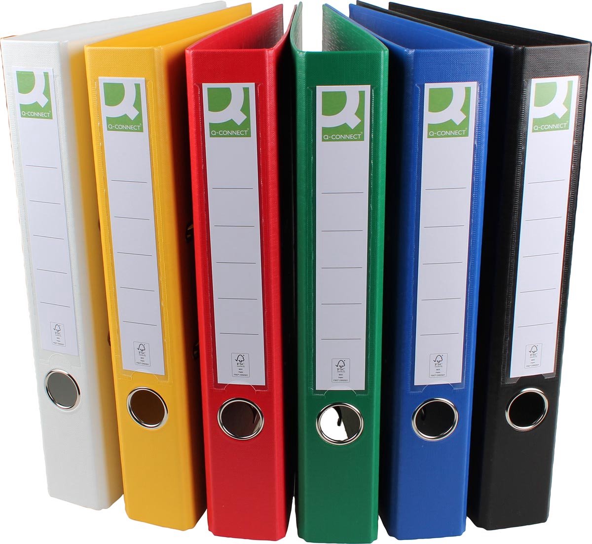 Q-connect ordner, voor ft a4, volledig uit pp, rug van 5 cm, geassorteerde kleuren