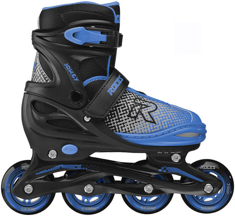 Roces Jokey X verstellbare Inline-Skates Jungen – Inline-Skates – Mitwachs-Skates – Schwarz Blau – Größe 30–33