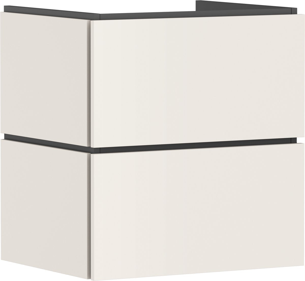 Hansgrohe xilesa e – Badmöbel – Größe 580 470 mm – 2 Schubladen – Push-Open-Schubladen – für Waschbecken – Sand mattbeige