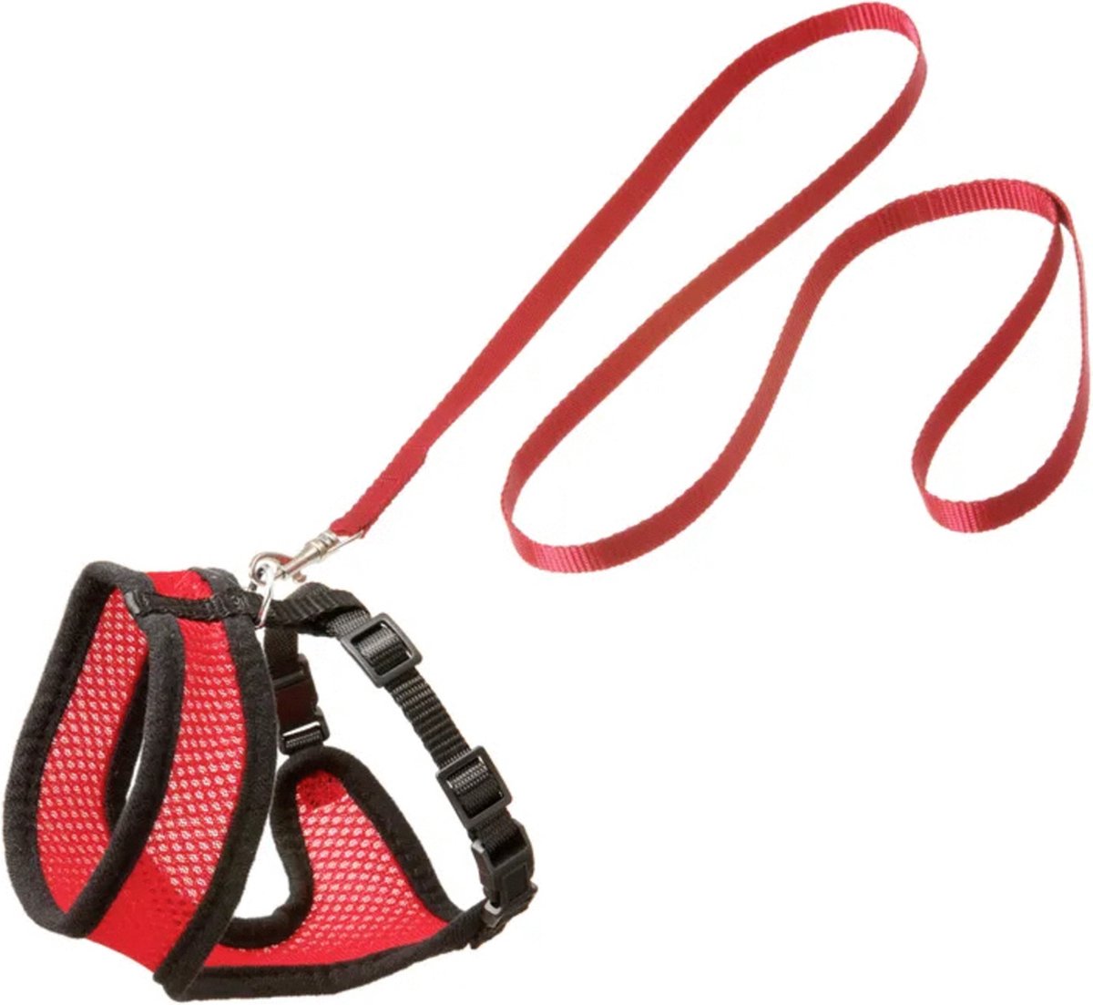 Flamingo-Katzengeschirr-Set – Rot Schwarz – 120 cm x 15 mm