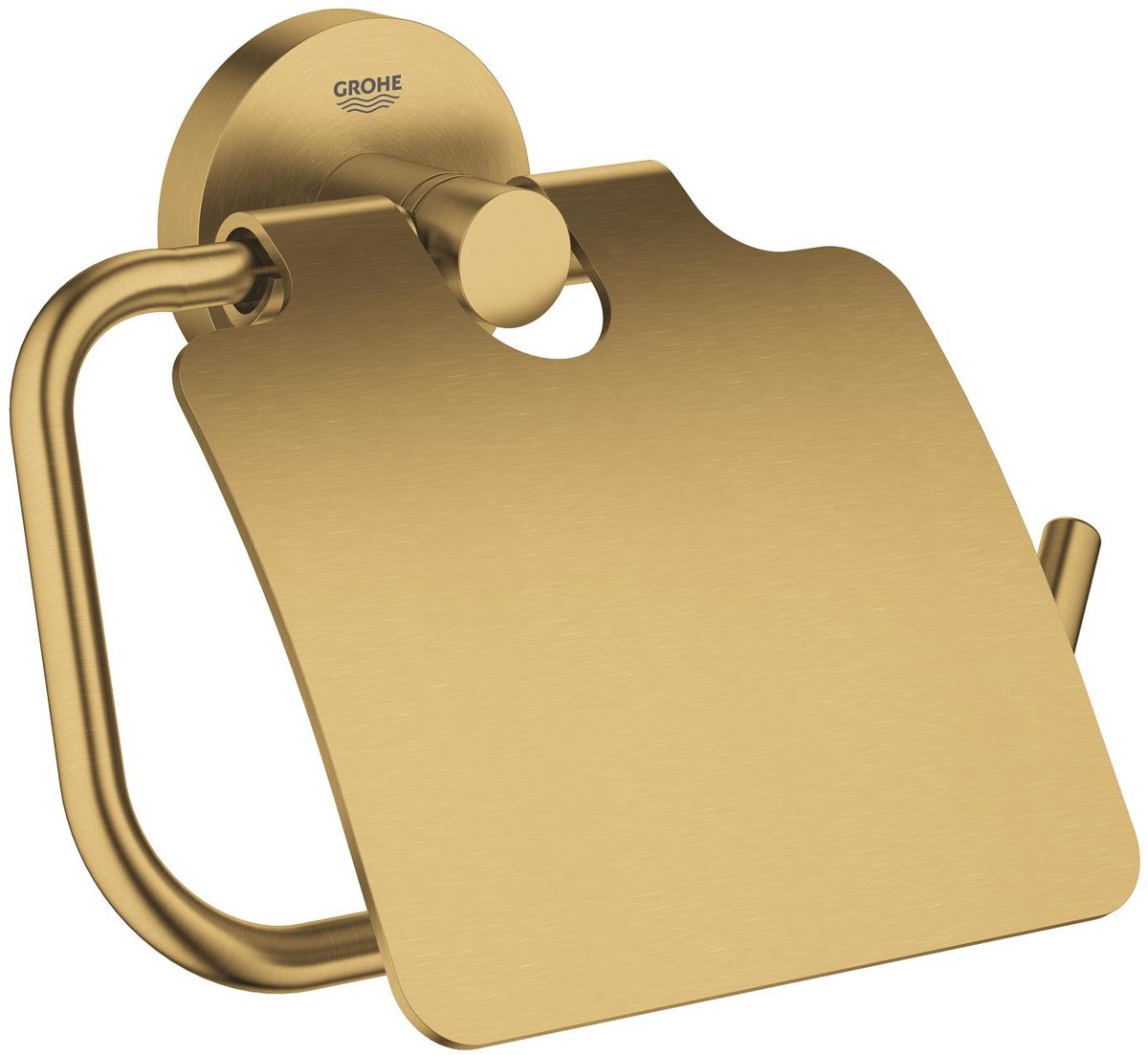 Grohe Essentials Toilettenpapierhalter – mit Deckel – gebürsteter cooler Sonnenaufgang (Mattgold)