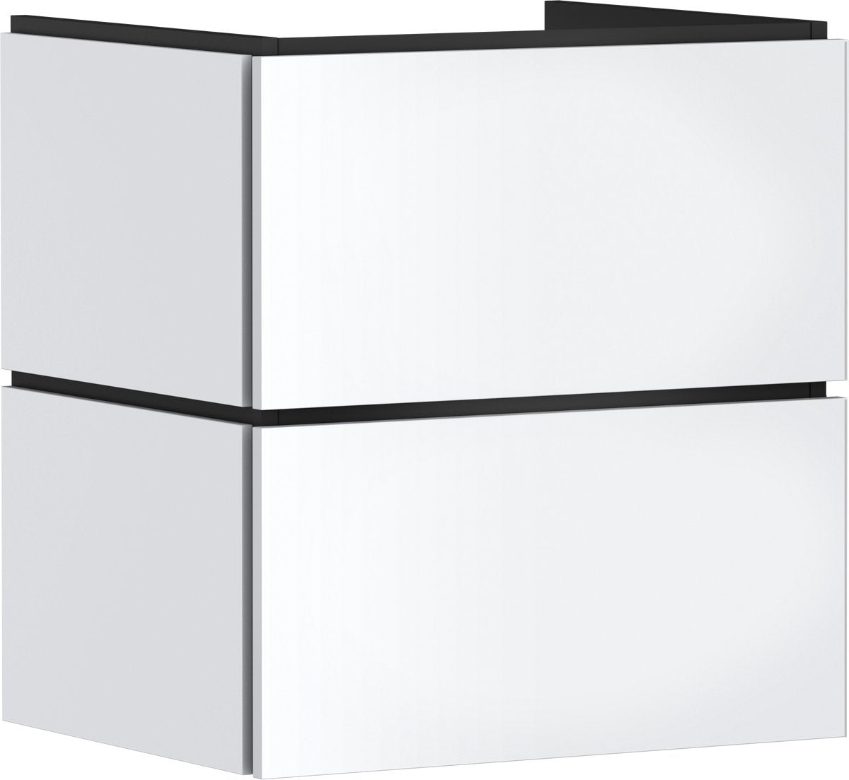 Hansgrohe xilesa e – Badezimmermöbel – Größe 580 x 470 mm – 2 Schubladen – Push-Open-Schubladen – für Waschbecken – mattweiß