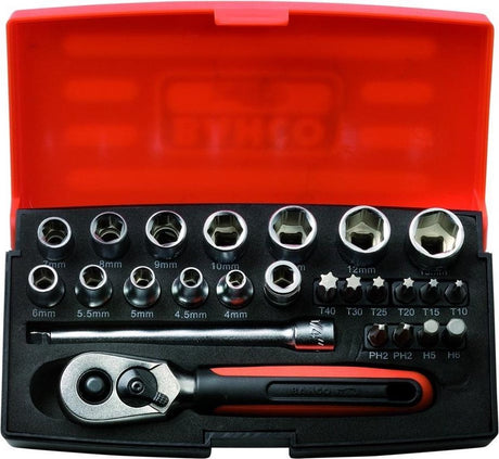 Bahco SBSL25 25-teiliges Steckschlüsselset im Koffer – 1 4