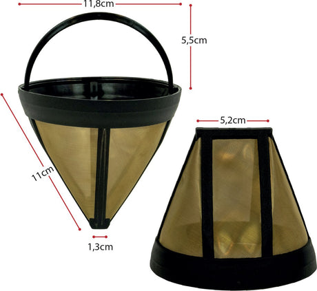 Scanpart wiederverwendbarer Kaffeefilter Nr. 4 - Kaffeefilter permanent Größe 4 - wiederverwendbar - mit Halter - Nummer 4