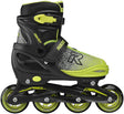 Roces Jokey X verstellbare Inline-Skates Jungen – Inline-Skates – Mitwachs-Skates – Schwarz Grün – Größe 30-33
