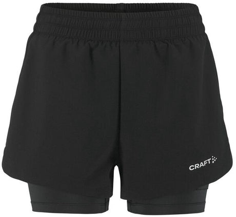 Craft adv essence 2-in-1 shorts 2 w dames sportbroek - zwart l