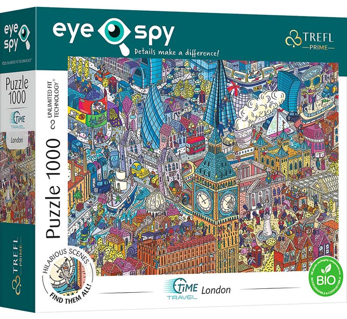 Trefl Puzzle 1000 Teile UFT Eye-Spy Time Travel London FSC.