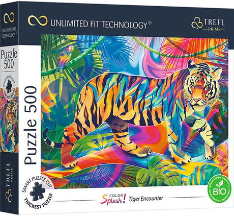 Trefl Puzzle 500 Stück Tiger Encounter FSC Duurzaam Karton.