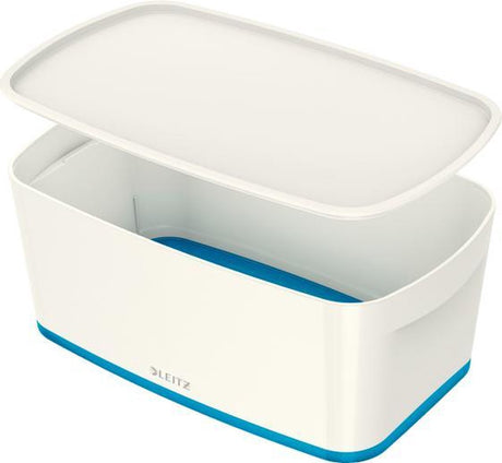 Leitz mybox® klein mit Deckel, Aufbewahrungsbox - Blau Weiß
