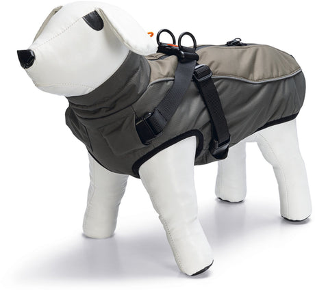 Beeztees milo - hondenjas + hondentuig - grijs - 40 cm