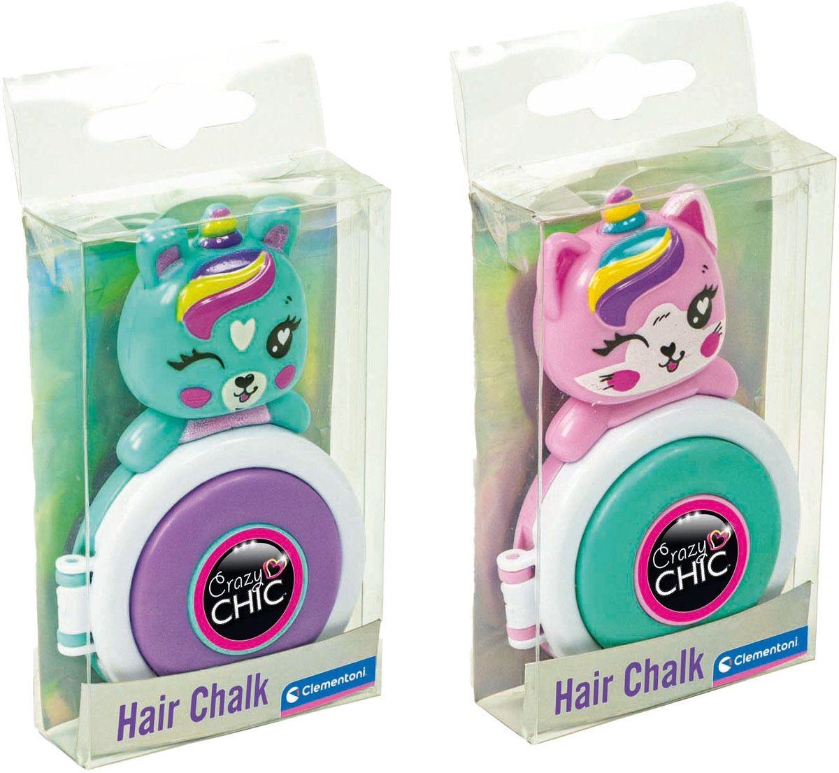 Clementoni Crazy Chic Lovely Haarkreide Einhorn Lila Blau
