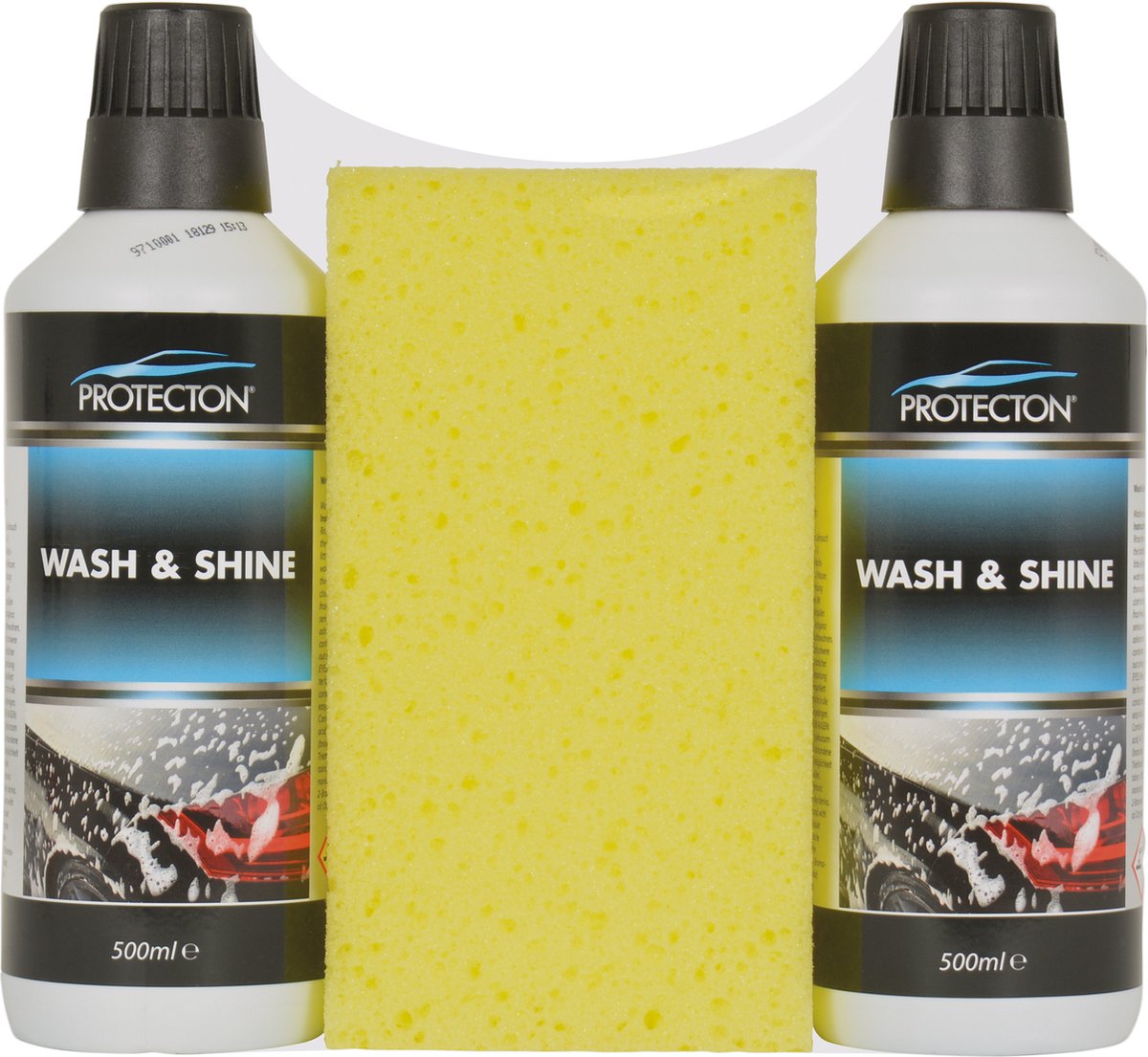 Reinigungsset Wash Shine mit Schwamm 1 Liter 3-teilig