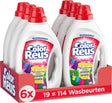 Color Reus Gel – Flüssigwaschmittel – Buntwäsche – 6 x 19 Wäschen – Vorteilspack