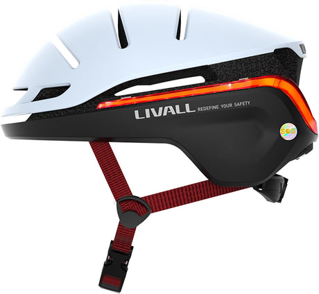 Livall evo21 white large - (smart) fietshelm - sos functie - led richtingaanwijzers - smart verlichting l