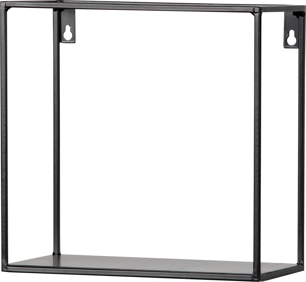 Woood meert wandplank - metaal - zwart - set van 2