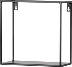 Woood meert wandplank - metaal - zwart - set van 2